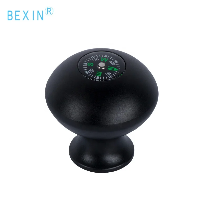 

BEXIN Wholesale Aluminum Grip Trekking Round Handle Hiking Stick Head Cameras Tripod Monopod Compass for Hiking Walking Sticks, Black