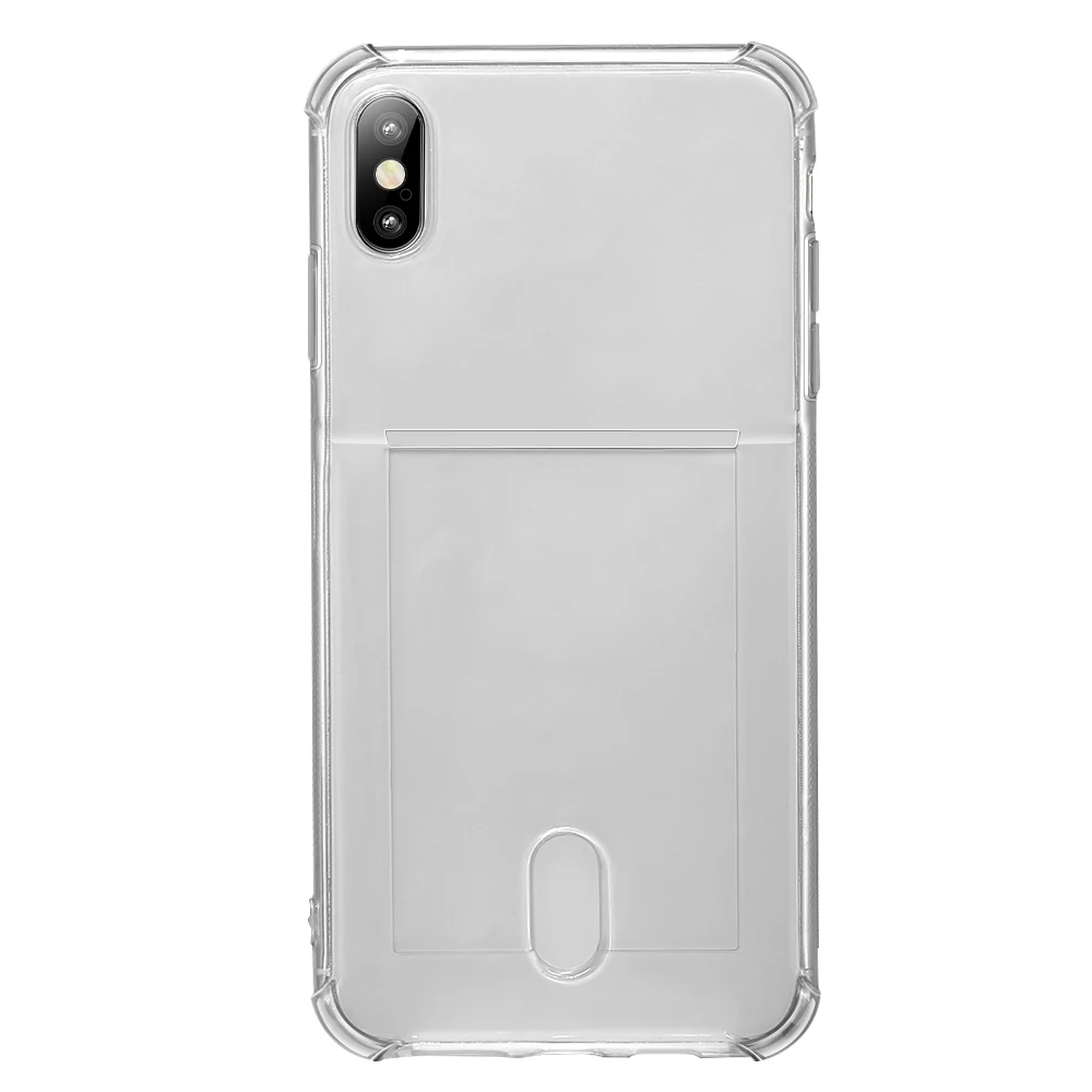 

Free Shipping 1 Sample OK Mobile Phone Accessories Card Slot Transparent TPU Credit Card Holder Phone Case