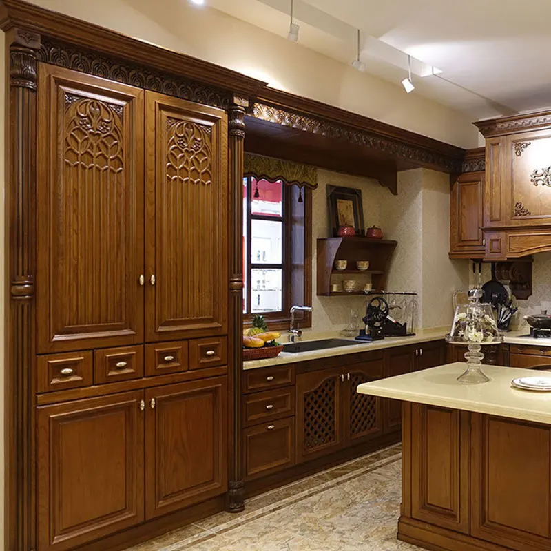 Kitchen cabinet manufacturers overall kitchen South American cherry solid wood cabinets American overall cabinets custom made