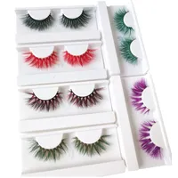 

2019 hot style Colours 3D mink lashes natrual soft colorful 3D color mink eyelashes false eyelashes color