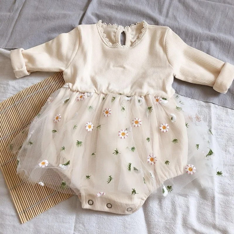 

winter newborn baby rompers for girls bubble tulle long sleeve wholesale kids clothes boutiques