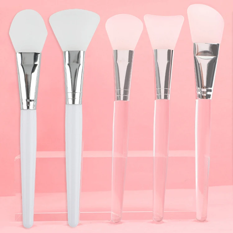 

Wholesale cosmetic beauty crystal Handle silicone face mask brush mud clay facial mask brush set fan mini mask applicator brush