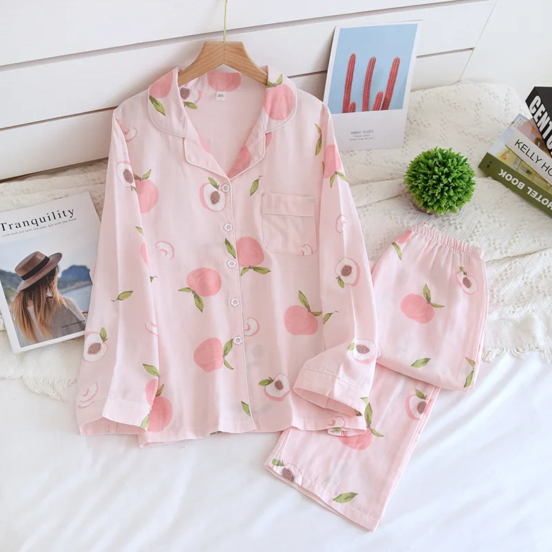 

Customize 100% Cotton Peach Printing Girls' Sleepwear Natural Casual Nightwears, Pink, white, navy, black, orcustomized color
