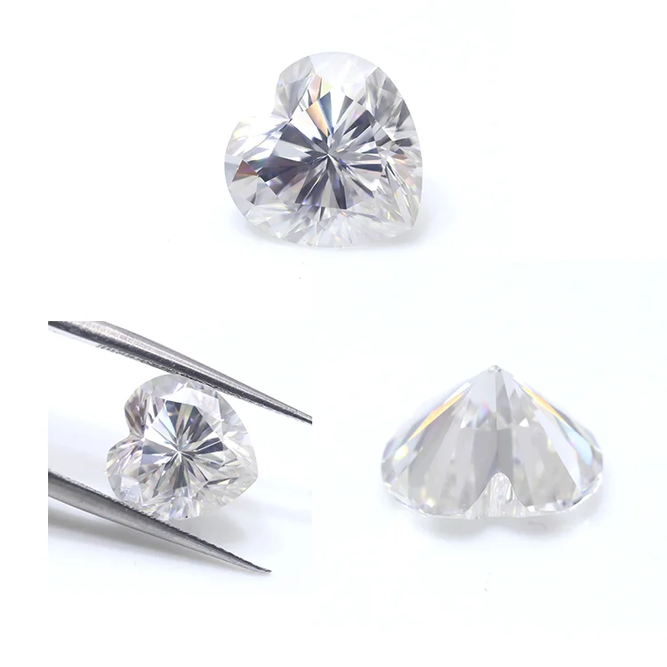

Wholesale high quality heart cut VVS clarity white DEF color synthetic moissanite diamond with GRA certificate