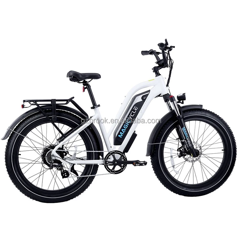 

Us Warehouse Free Shiping 52V 750 Watt Fast Fat Snow Tire Ebike Cruiser Beach Cruiser Electric Fatbike, Pearl white