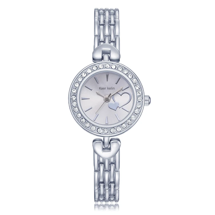 

Brand Stocks Watches Women Crystal Accented Gold-Tone Mesh Watch and Bracelet Watch Quartz Movement for Beautiful Display Show, Rose gold/ silver