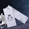 High end custom fashion white clothing brand logo tags with strings