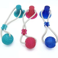 

Eco-Friendly Stocked Super Bite-Resistant TPR Bulk Cheap Interactive Chew Pet Dog Toys With Suction Cup Rope