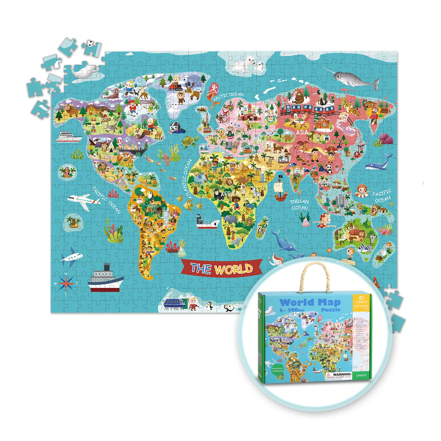 

500 Pieces Puzzle World Map paper puzzle educational toy learning toy