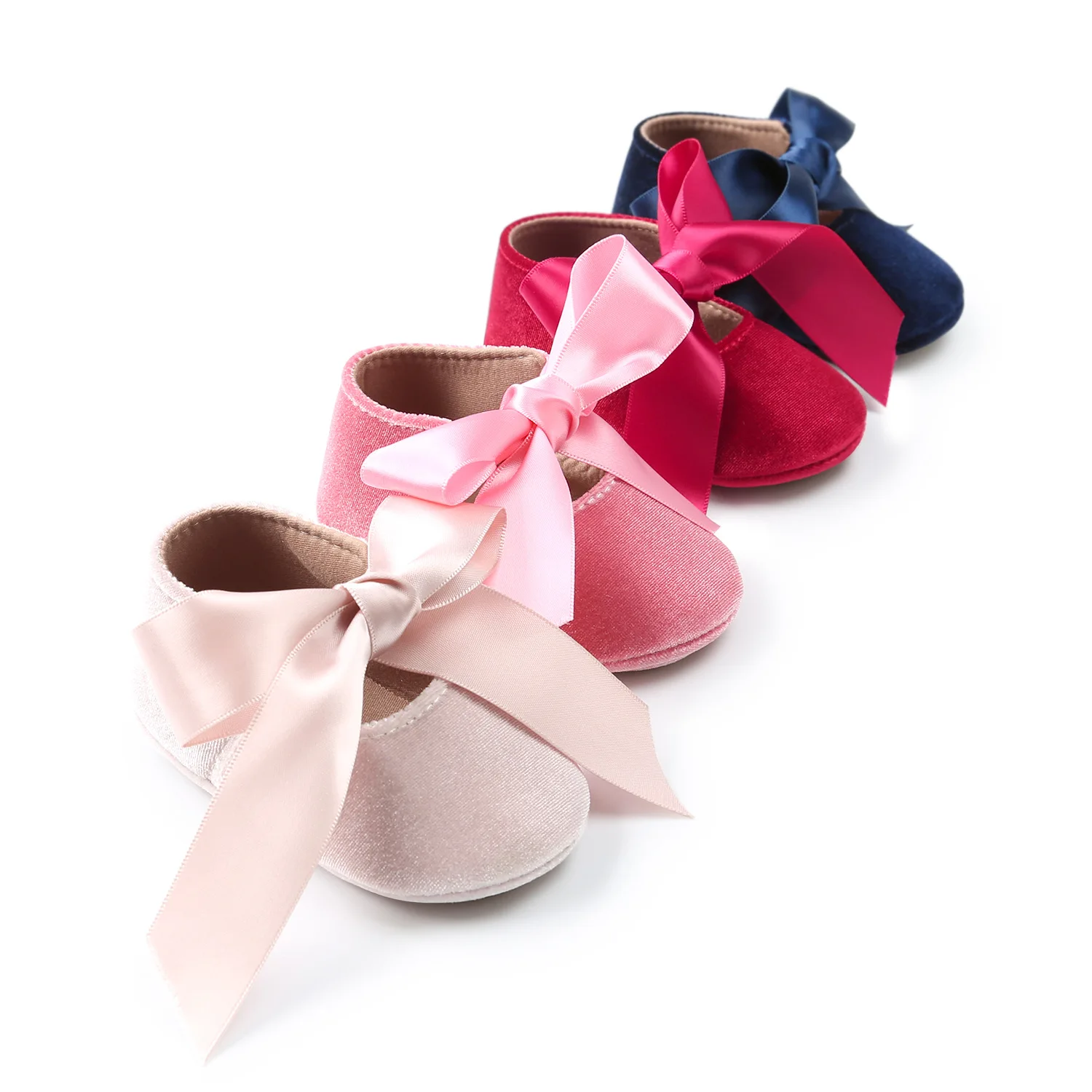 

Fashion Baby Shoes Cute Ribbon Bowknot Newborn Girls Princess Party Shoes Infant First Walkers 0-18M Moccasins, As pic