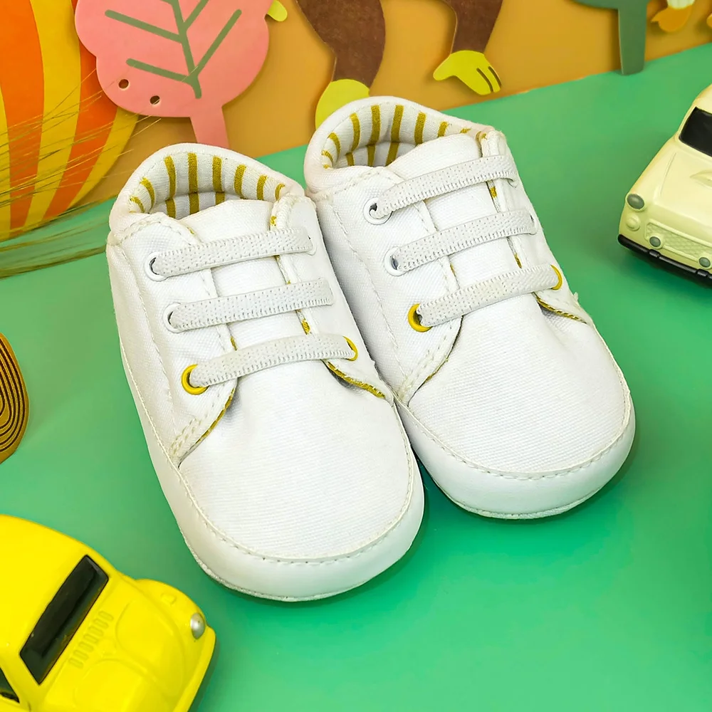
White Casual Baby Shoes Toddler Pre Walker Shoes Soft Sole Baby Sneakers 