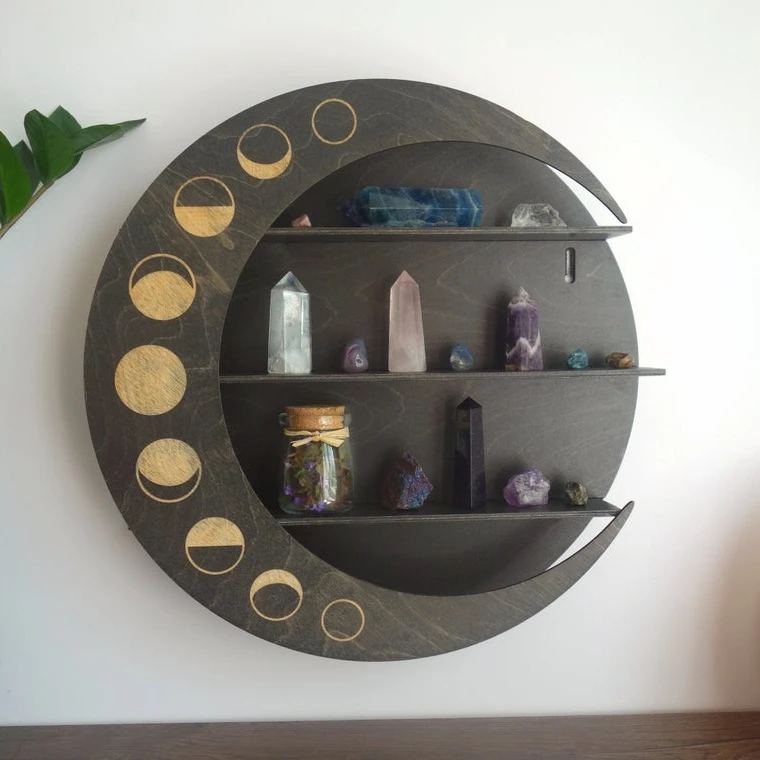 

Moon phase shelf, CRYSTALS Shelf Geometric Crystal Shelf