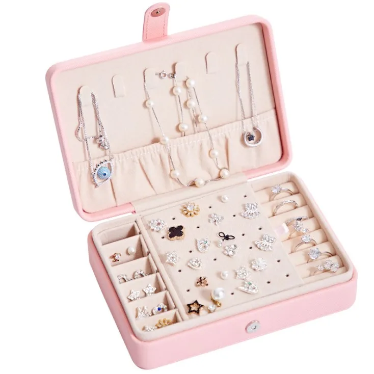 

Women Girls Rectangle PU Earrings Jewelry Organizer Storage Case Portable Jewellery Gift Boxes Travel Earring Jewelry Boxes, Green