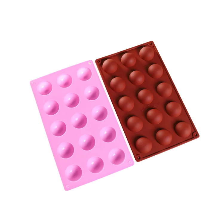 

Wholesale decoration cup cakes 15 holes silicone molds for baking, Brown, pink
