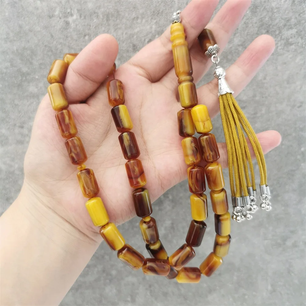 

Resin Tasbih Prayer bead amber Misbaha 33 Beads muslim man rosary Mastkhan Islamic jewelry Eid gift tasbeeh tesbih