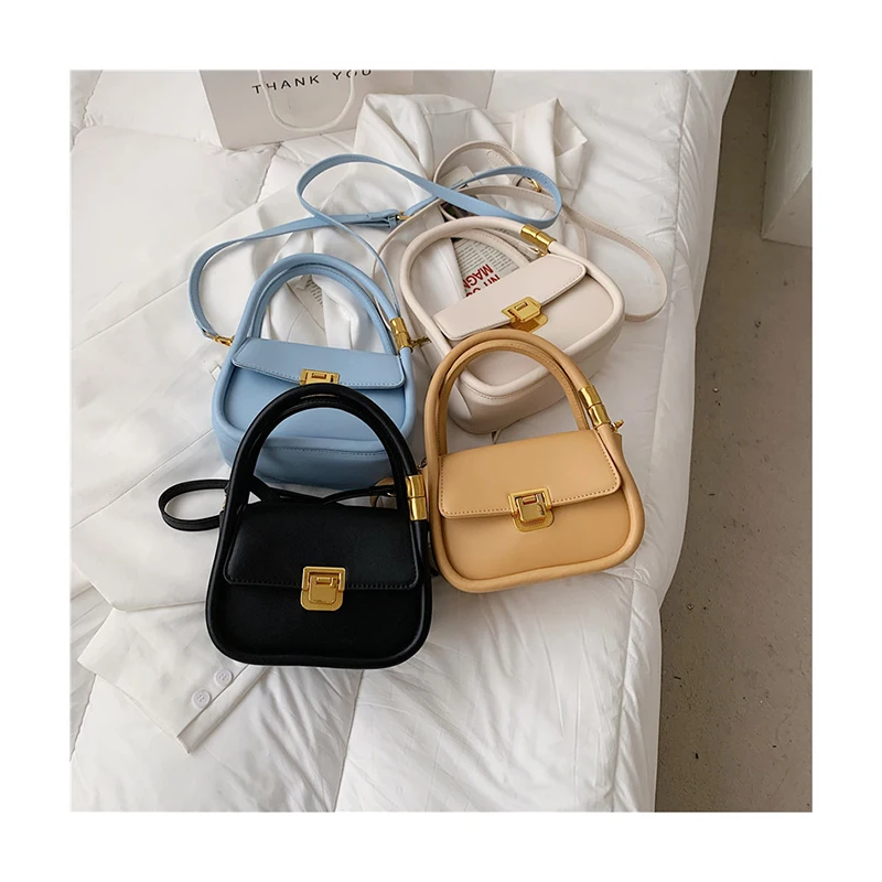 

Flip-Lock Designer Mini PU Leather Crossbody Bags for Women 2021 Spring Ins Hot Branded Trendy Luxury Shoulder Handbags Totes