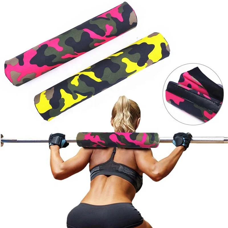 

Camouflage Hot Sale High Quality Weightlifting Shoulder Fitness Training Gym Custom Logo Foam Squat Barbell Pad, Yellow, pink
