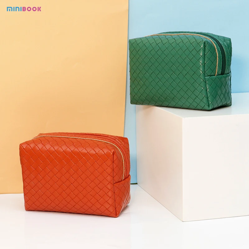 

Minibook Fashion Cosmetic Bag Custom Logo PU Leather Factory Direct Sales For Women