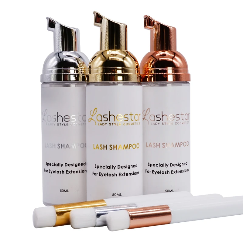 

Lashestar Wholesale 50 ml Clear Bottle Latex Free And No Alcohol Lash Foam shampoo