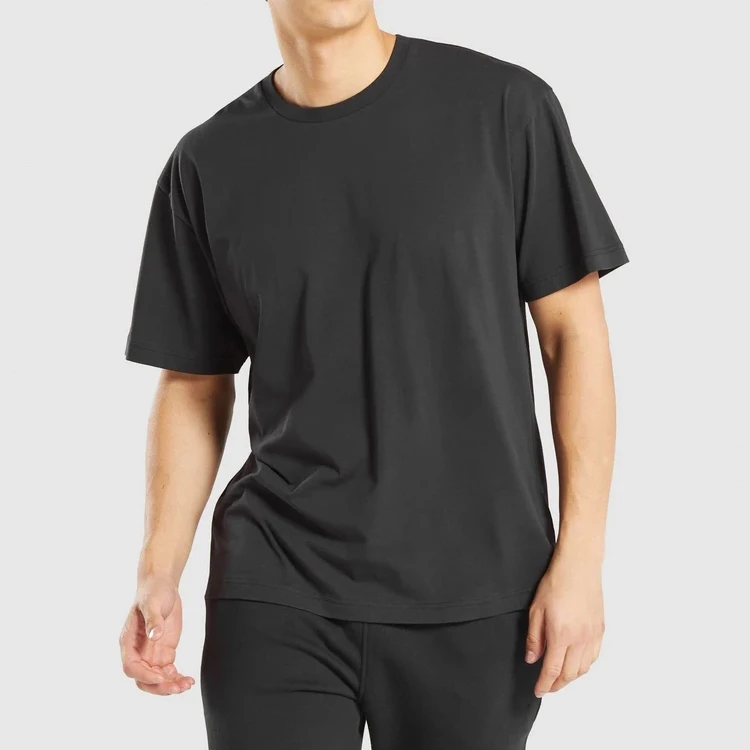 

Customized 250gsm Drop Shoulder Round Neck T-shirt High Quality 100% Cotton Custom Logo Printing Blank Men's T Shirt