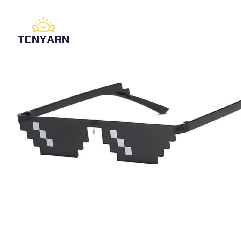 

2021 New Pixelated Sunglasses Ladies Brand Thug Life Party Glasses Men And Women Retro Glasses