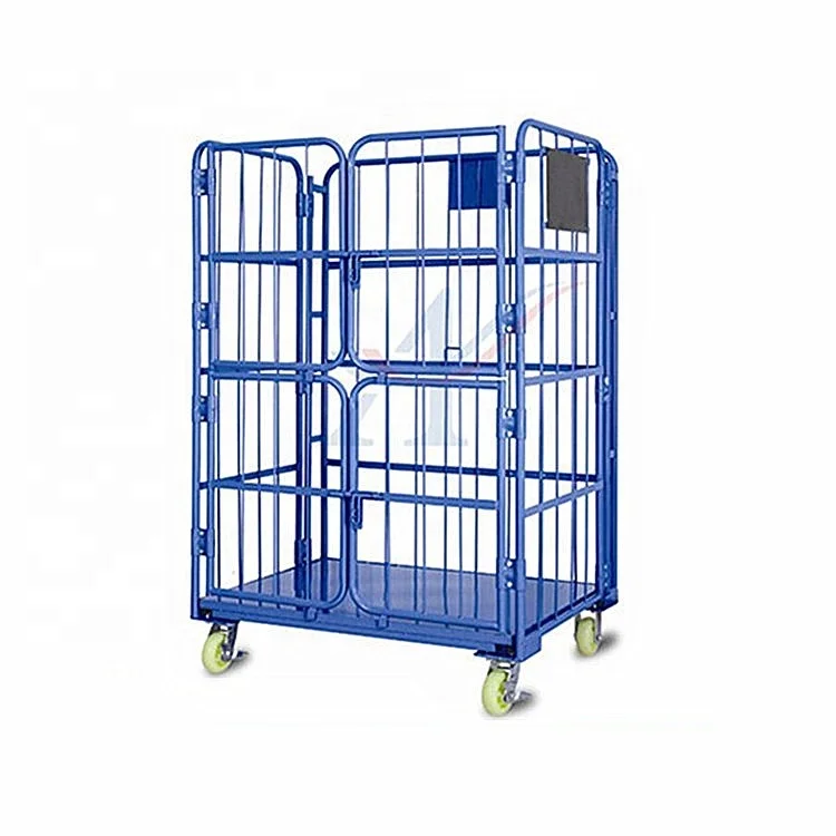 
1100 *800*1700mm folding steel roll container cage with 2 doors  (60424241250)