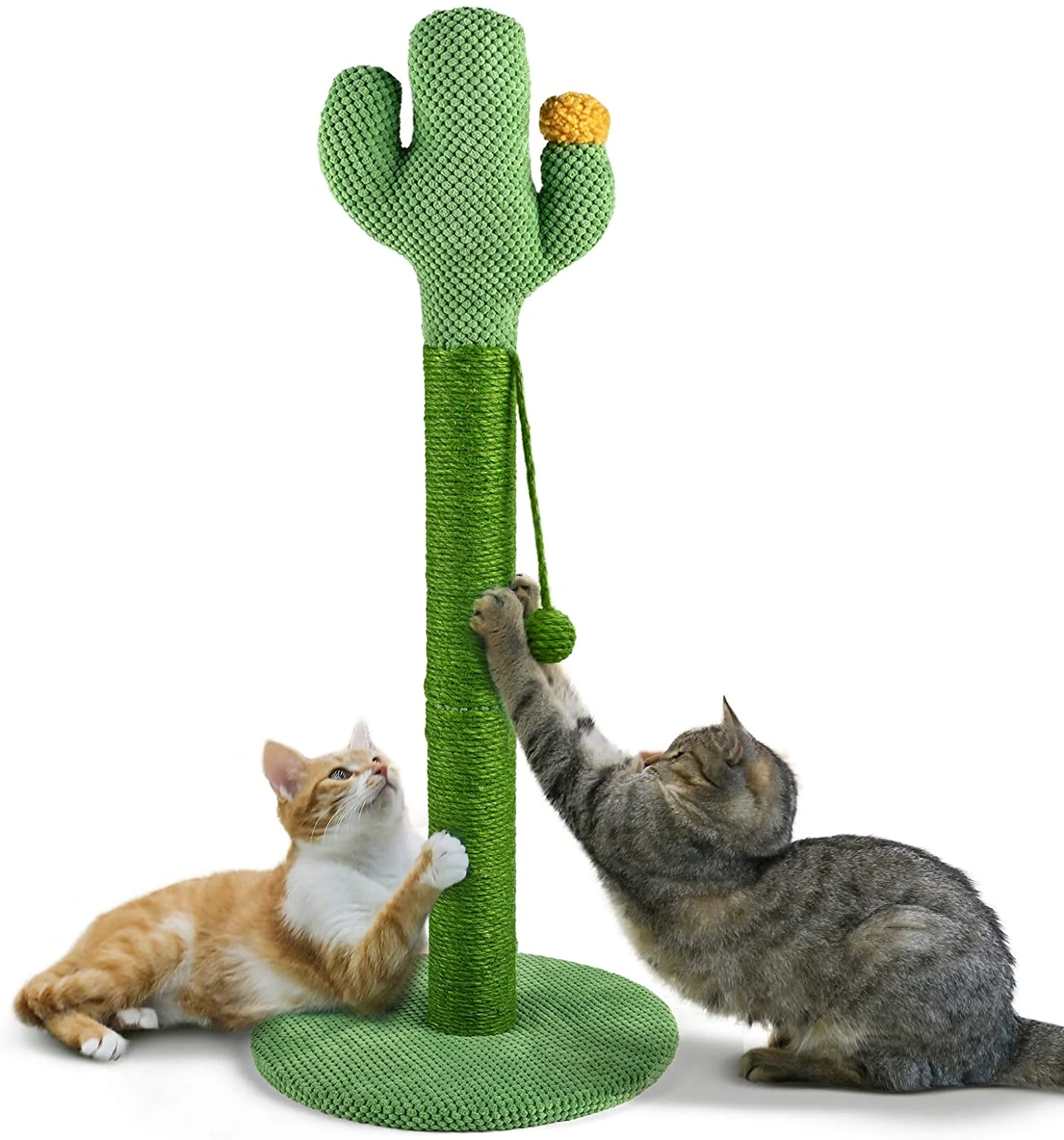 

Cat Tree Cactus Scratcher With Hanging Ball Suitable For Indoor Big Cat Scratching Post Pet Toy, Green