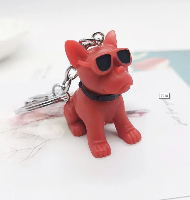 

promotional Simulated puppy puppies sunglasses dog key chain bag pendant creative animal shape pendant gifts wholesale, Custom color or as photos