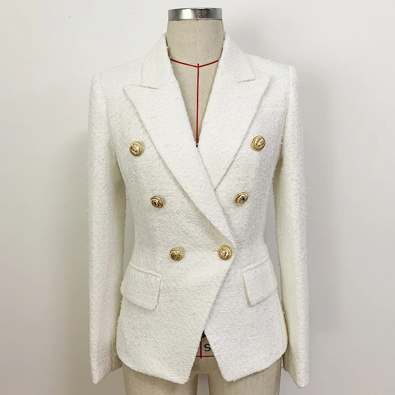 

Best quality double-breasted fashion blazer spring jackets for women ladies, White