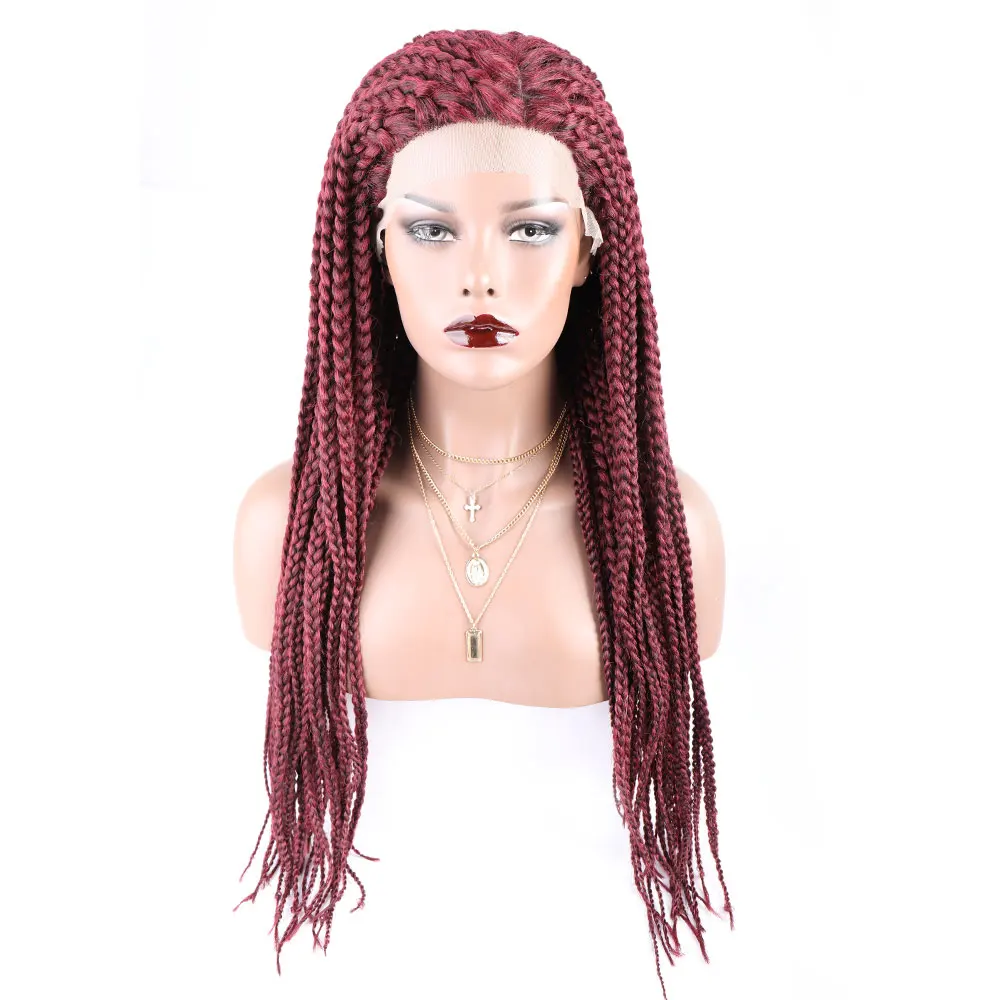 

Synthetic Front Braid Lace Frontal Human Hair Wigs For Women Wholesale Price, 1b 27/613m t1b/27 t1b/30 t1b/99j t1b/613