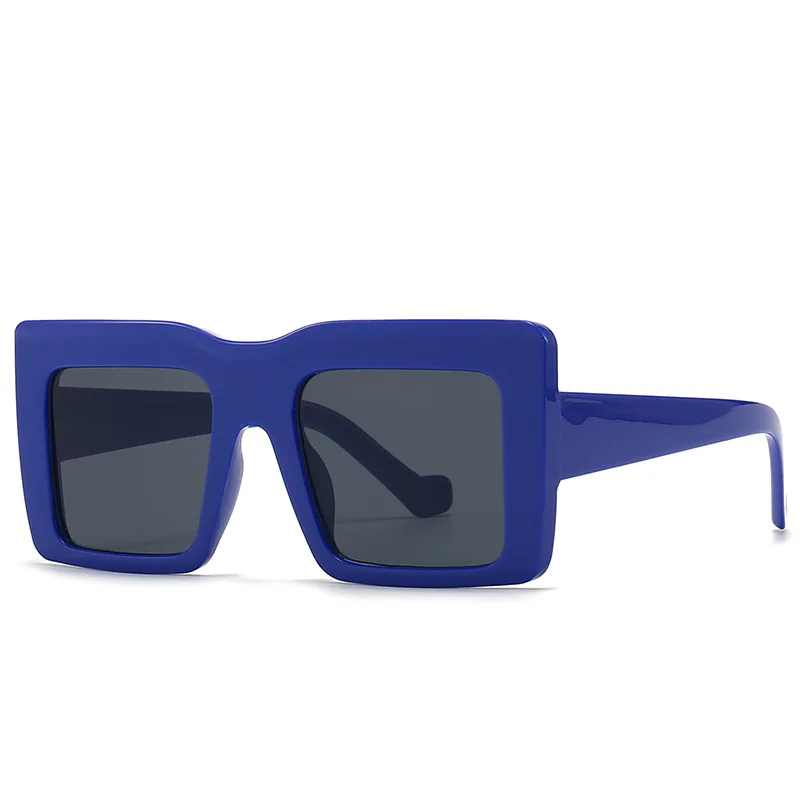 

Vintage square frames glasses women uv400 shades eyeglasses blue Flat Top Oversized men Sunglasses 2022