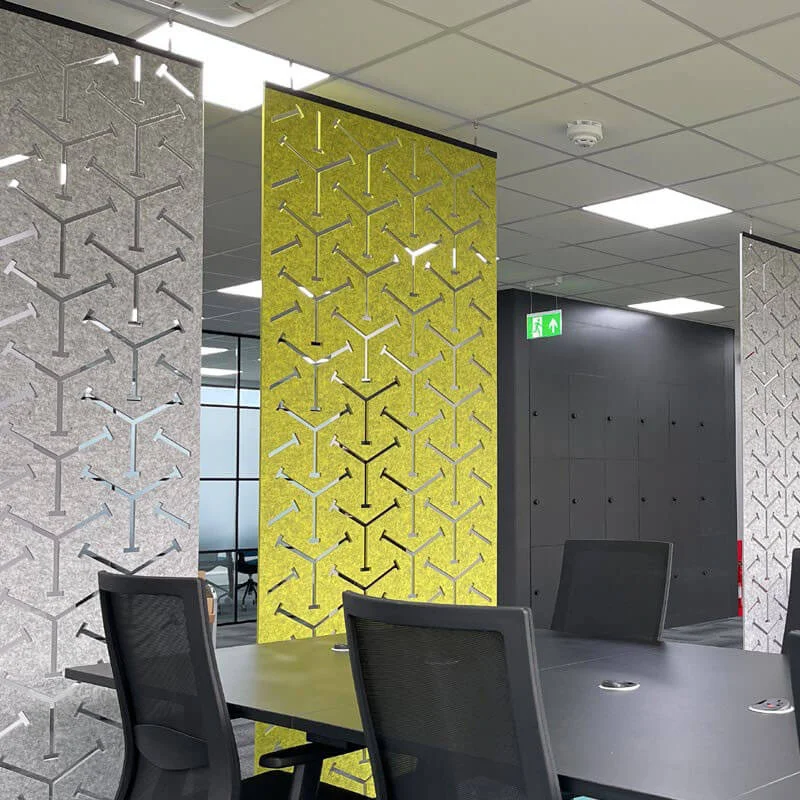 Polyester Fiber Acoustic Sound Control Room Divider Wall Panels Office Decoration Suspended Acoustic Screen Divider