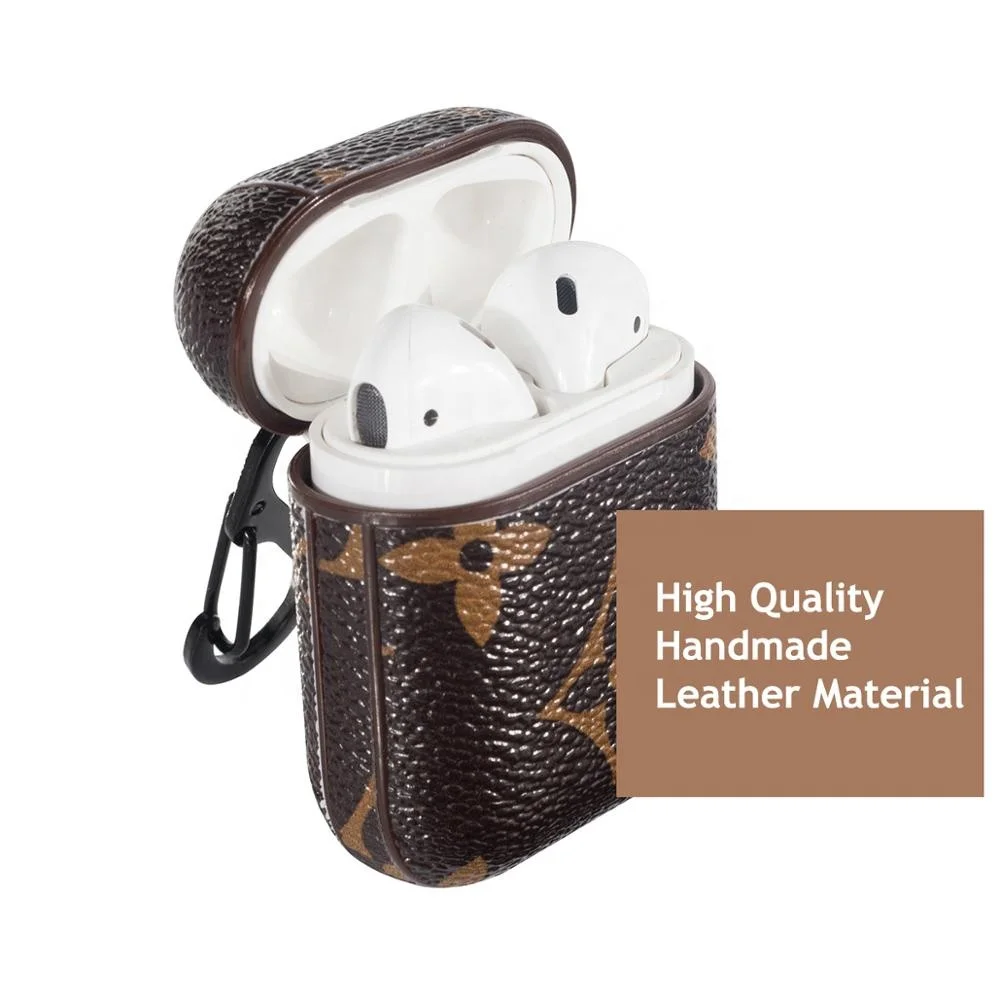 
High Quality for Airpods Case Luxury Designer Leather Airpod Cover Fashion Shockproof Protective Case for Airpods 1 & 2 