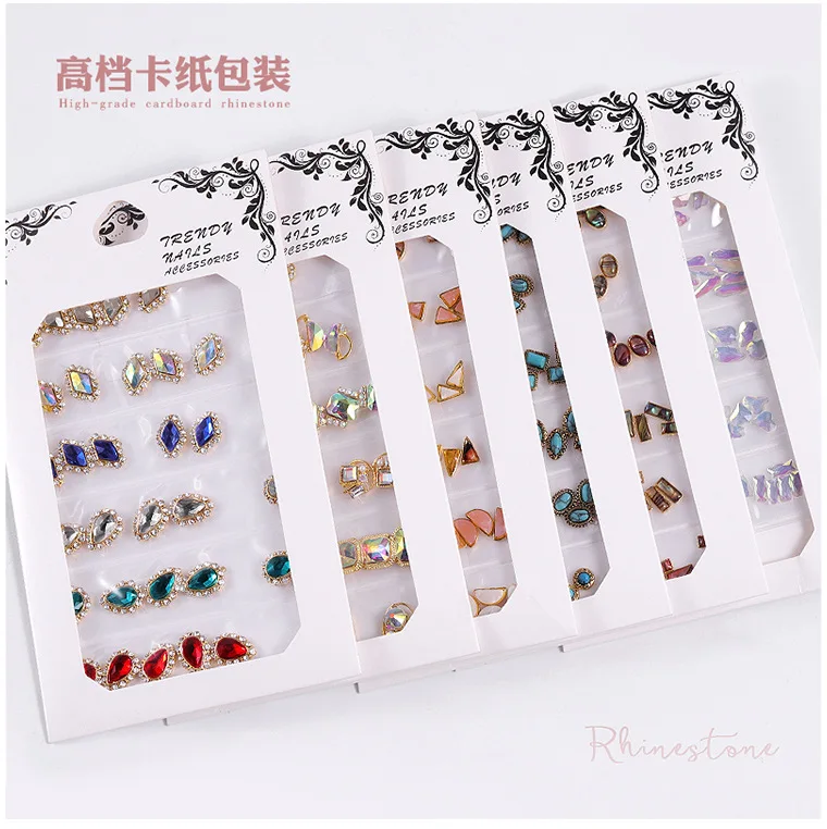 

Elegant 3D rhinestones nails art decoration, manicure decoration alloy nail charm jewelry for nail decoration