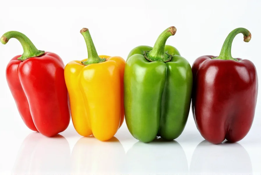 Colorful comparison of different pepper varieties showing nutritional differences