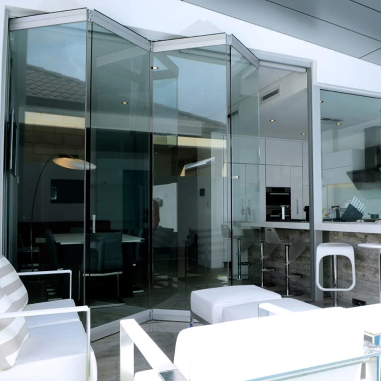 
Modern Interior Or Exterior s Bi Design Gate, Save Space Partition Frosted Frameless Tempered Glass Slid Ing Folding Door 