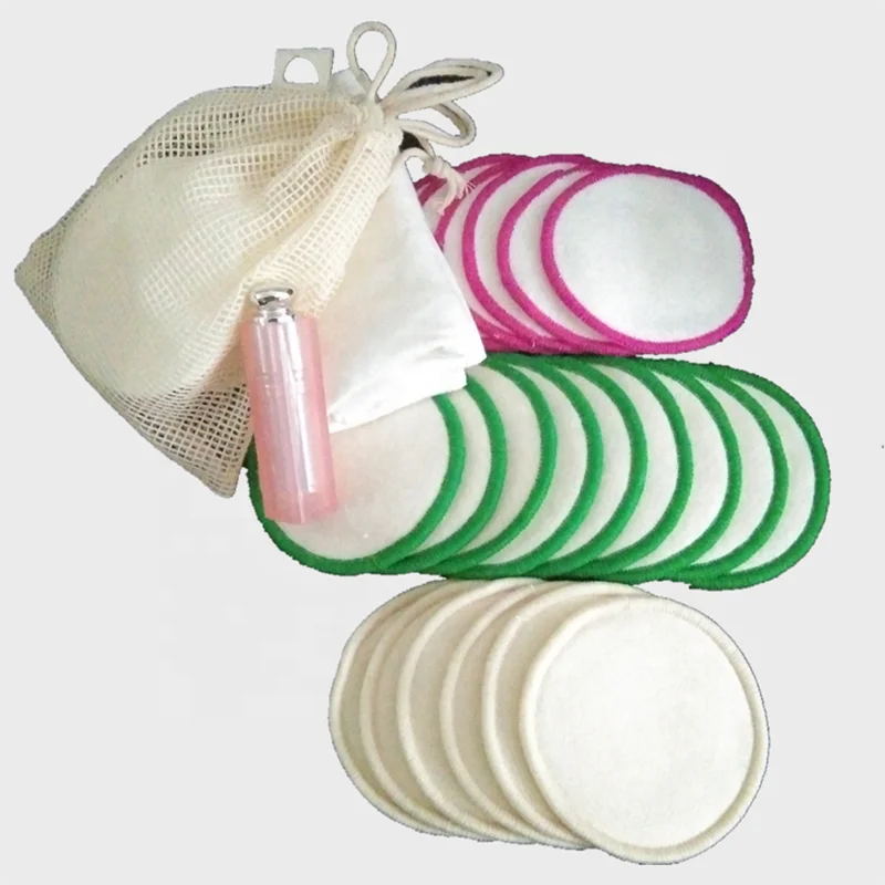 

Sopurrrdy Reusable No Smell Eye Disposable Bamboo Organic Cotton Washable Makeup Remover Pads, White or customized color
