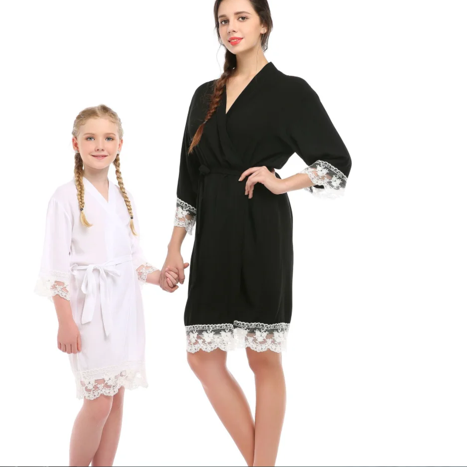 

PANEW1501 Luxury quality Cotton Lace kids bath robes