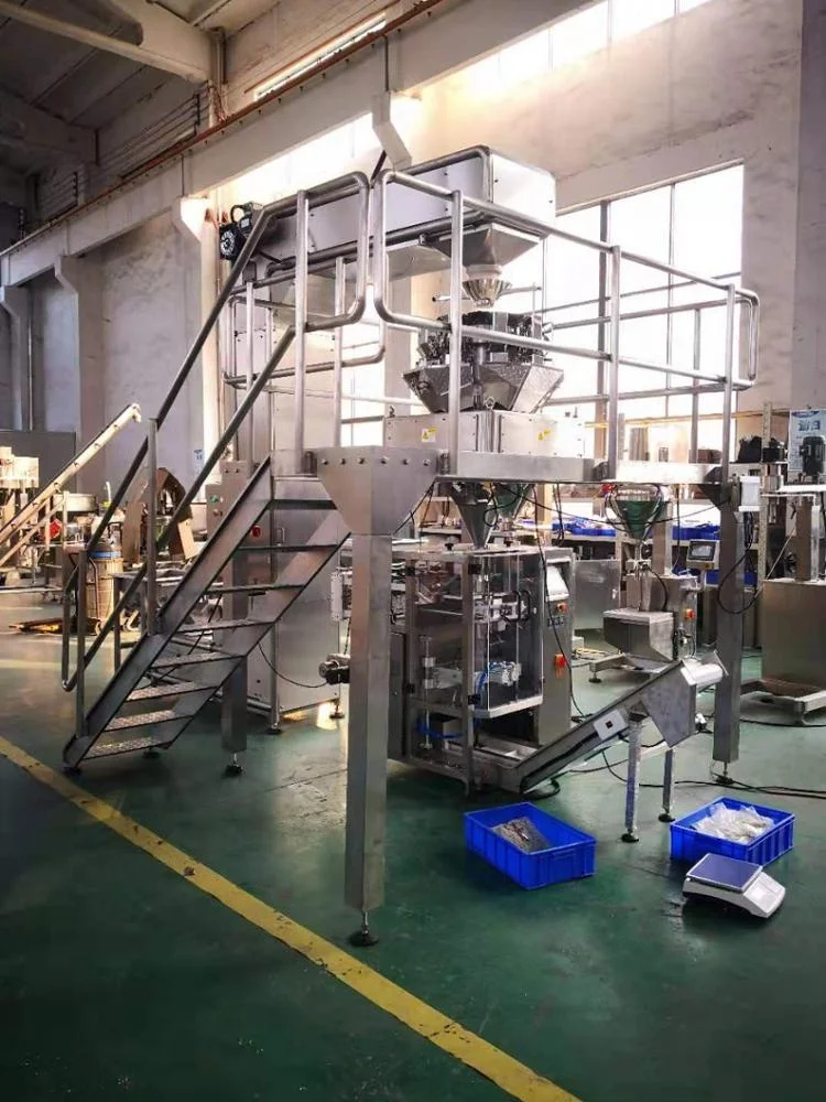 
CE automatic tobacco packaging line Z bucket feeder multihead weigher VFFS 