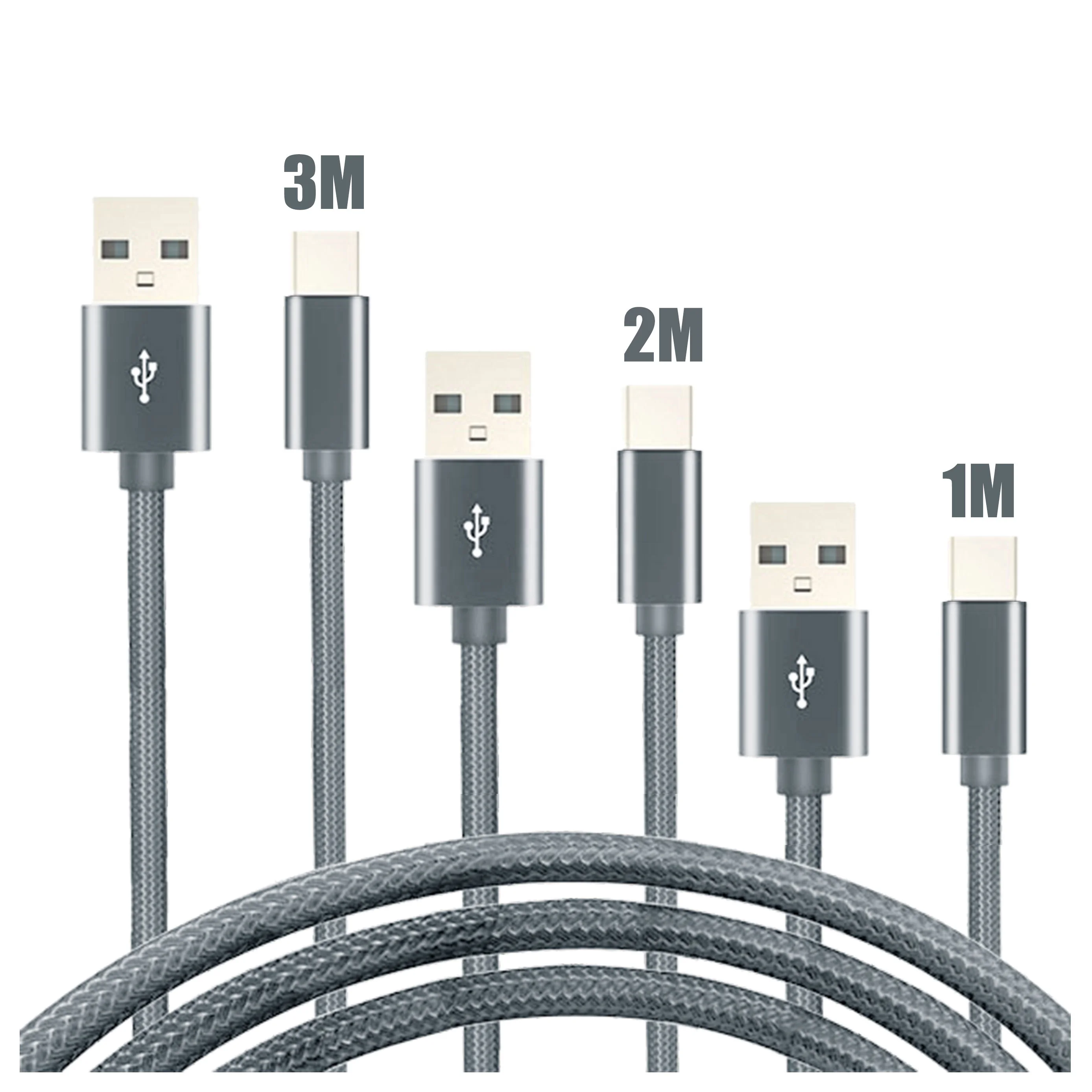 

Wik-YS 1M,2M,3M Extra Long Charger Cable USB Micro Charging Data/Sync Nylon Braided red black gold silver pink grey, Black/gold/gray/red/pink/silver