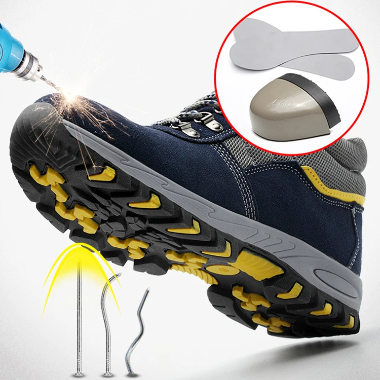 Hot Selling Modern Industrial Cheap Genuine Leather Anti-Puncture Construction Steel Toe Safety Work Shoes Summer Autumn for