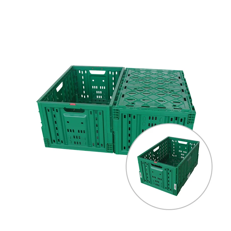 

Plastic Vented Collapsible Storage Basket Crate Holder Snack Fruit Boxes Folding Home portable folding storage box