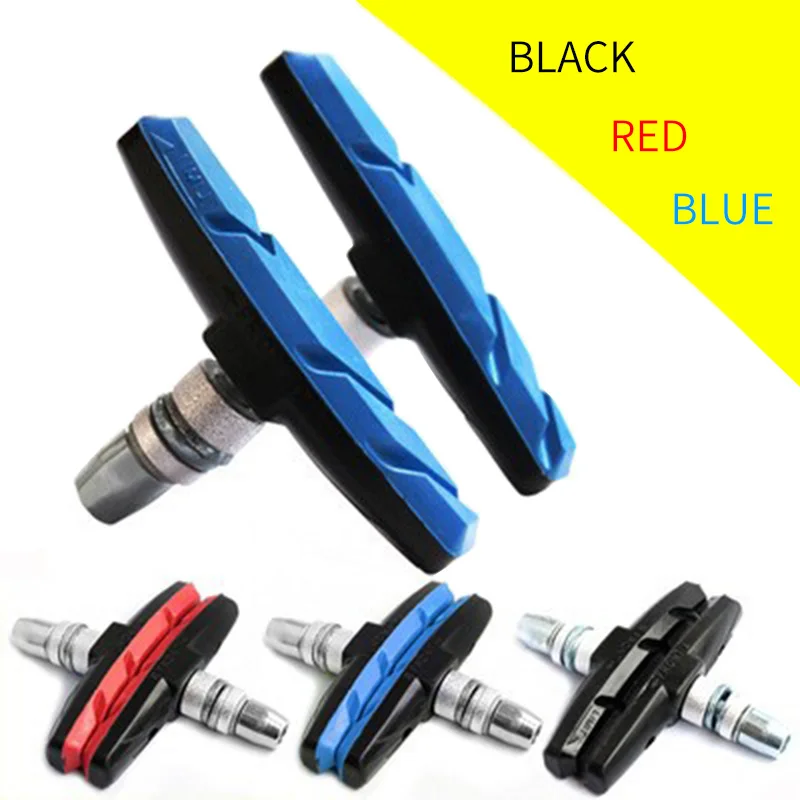 

1 Pair Mountain Road Bike Brake Pads Silent Bicycle Braking V-Brake Parts Folding Holder Rubber Blocks Clamp Durable, Black