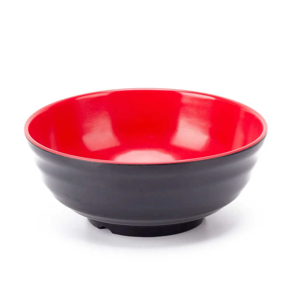 

Unbreakable Heat Resistance BPA FREE Restaurant Canteen Uses Melamine Ramen Bowl, Black and red