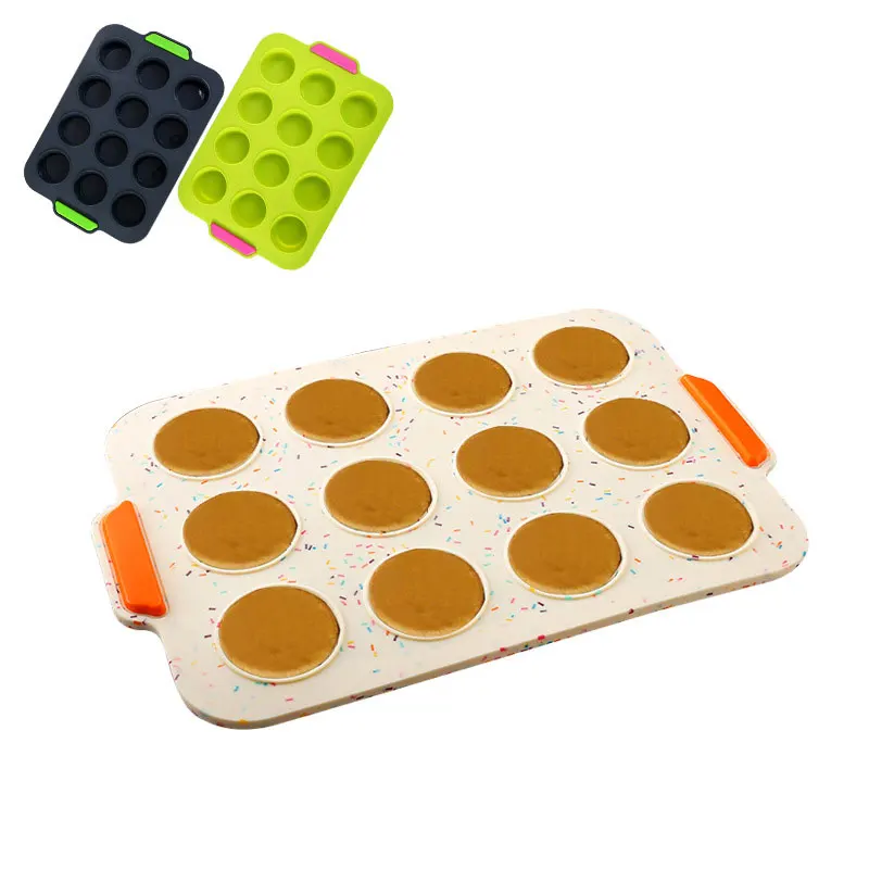 

12 holes Silicone Cupcake Mold Mini Muffin Pan, Available