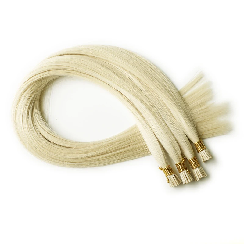 

20% OFF Wholesale Factory Price #60 Color Blonde Stick I-tip Indian Hair 100% Natural Remy I Tip Human Hair