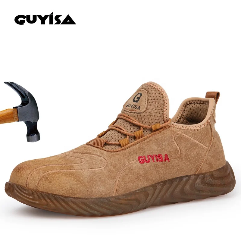 

GUYISA Fast delivery Lightweight PVC Outsoles Industries Construction Work Shoes Steel Toe Safety Shoes for Men and Women