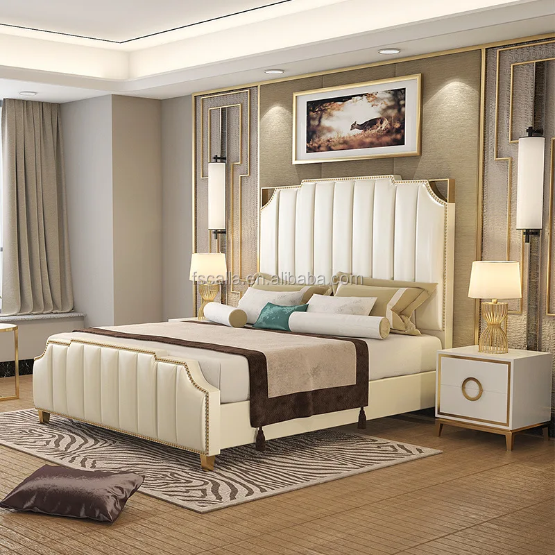 European Modern Bed Luxury Sleeping Bedroom Furniture Set Home