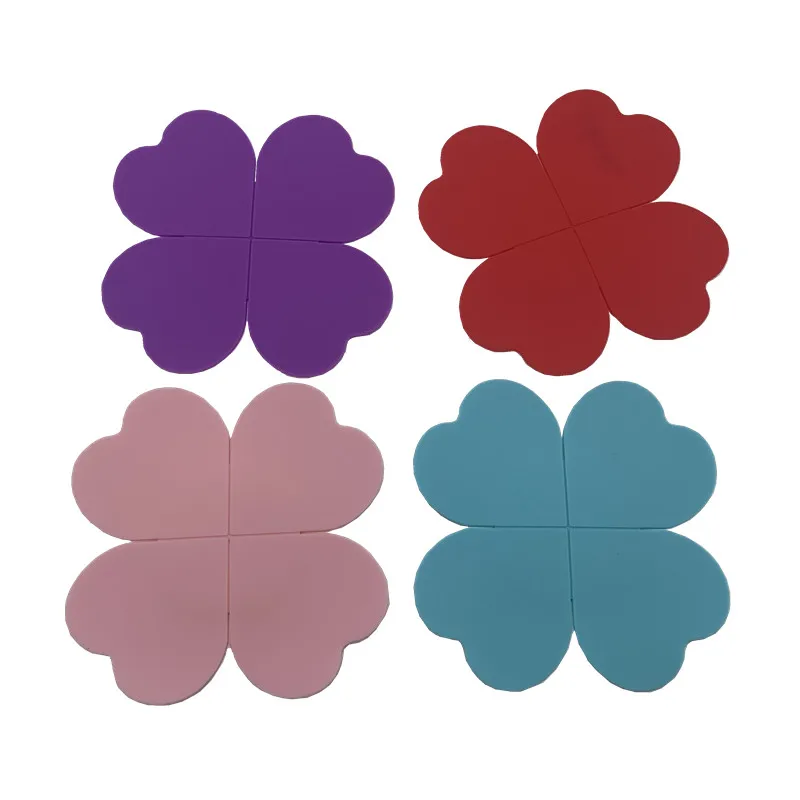 

Cheap promotional gifts 4pcs pack custom10.5cm leaf flower shape anti slip blank silicone tea cup bear glass coaster, Color randomly from stock, or custom