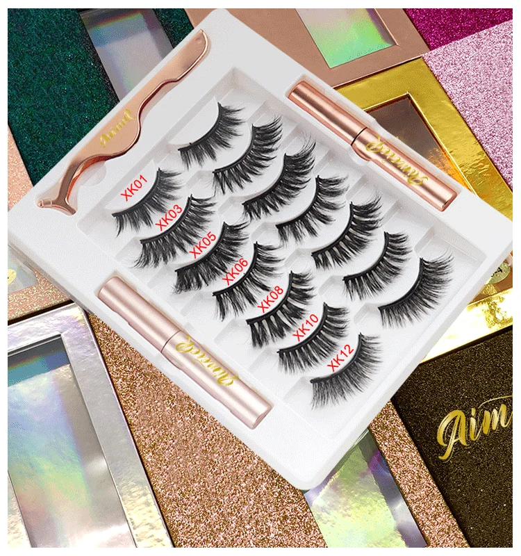 

3D false wholesale led lash vendor private label 3 lashbox magnet eyeliner pencil magnetic eyelashes